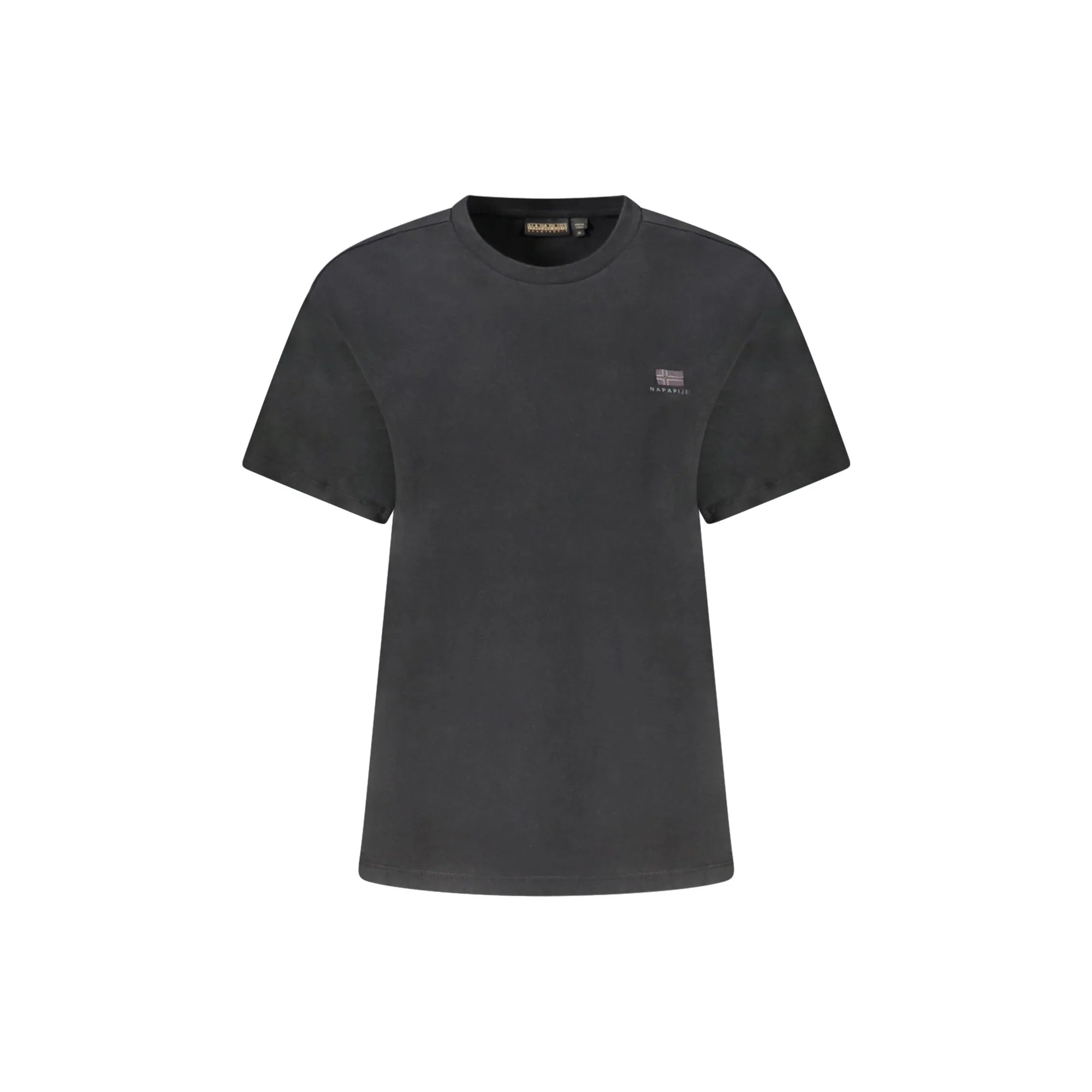 Napapijri T-Shirt Maniche Corte Donna Nera Ricamo Nero - foto prodotto